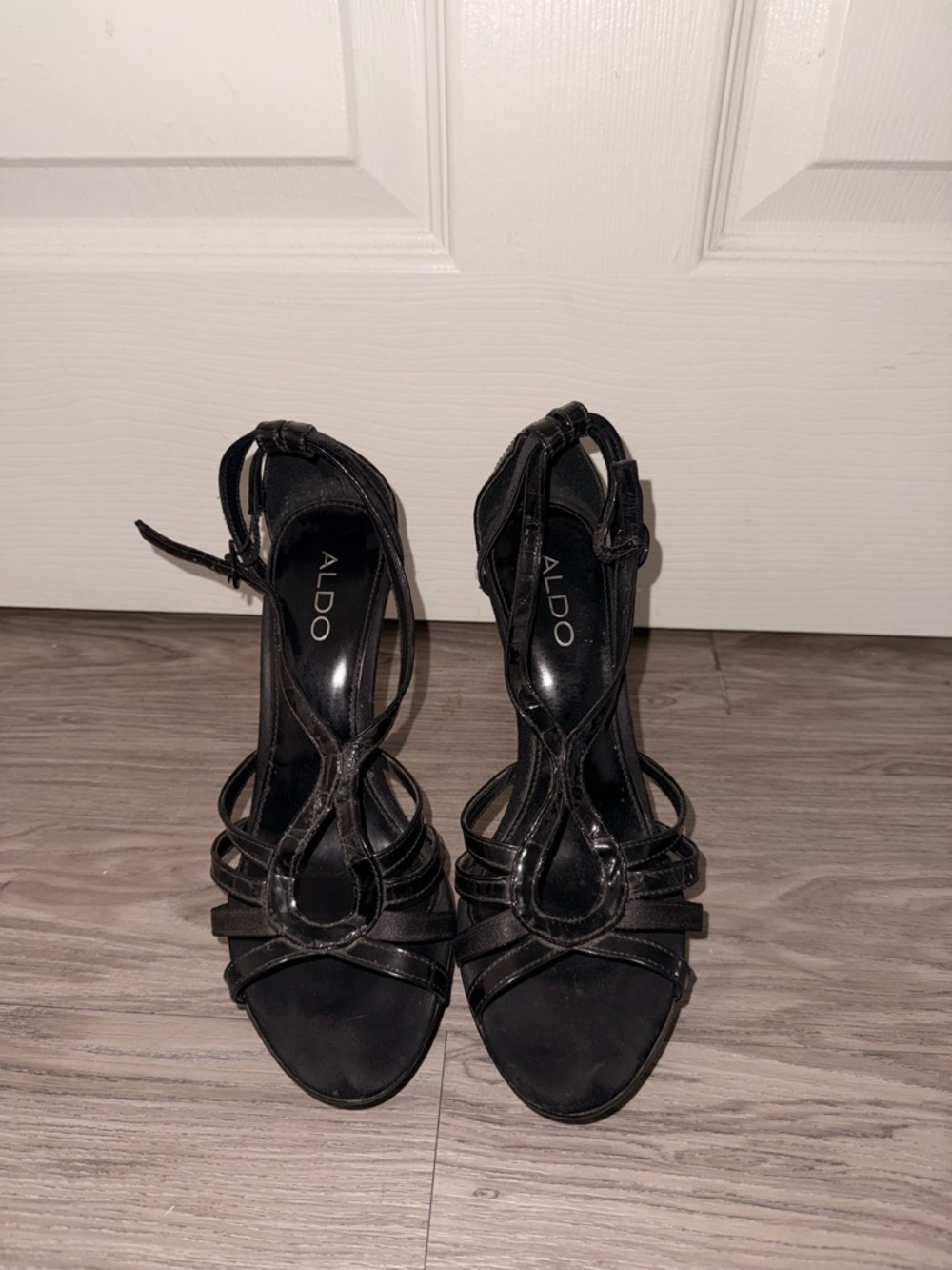 ALDO Black Strappy T‑Bar High Heels